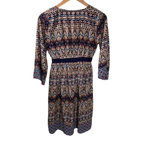 Flying Tomato Dress Womens Small Mini Boho Bell Sleeve Peasant Fall Casual Blue - Picture 5 of 9